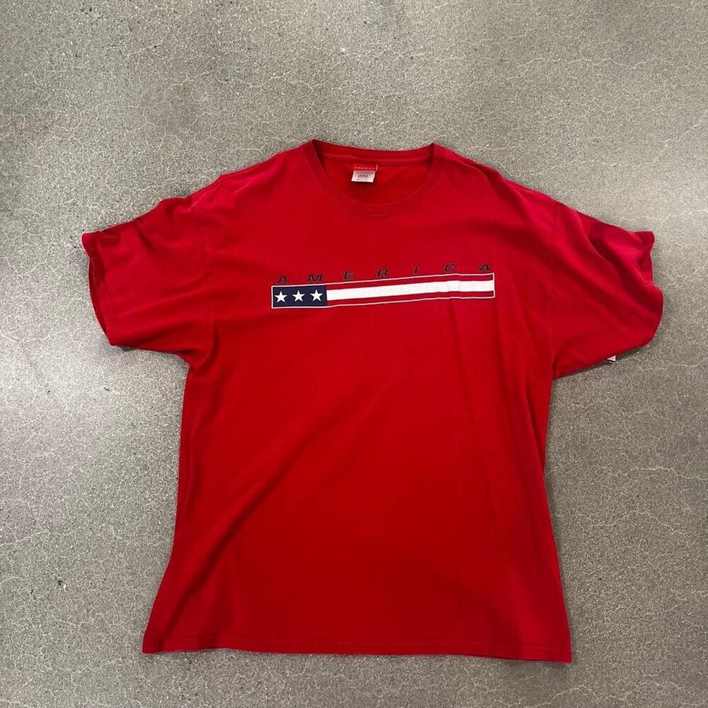 Vintage 90s Sonoma American Flag Spellout T-shirt Men's XL
